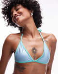 [VDM The Label] VDM reversible triangle bikini top in oceanic blue M Oceanic