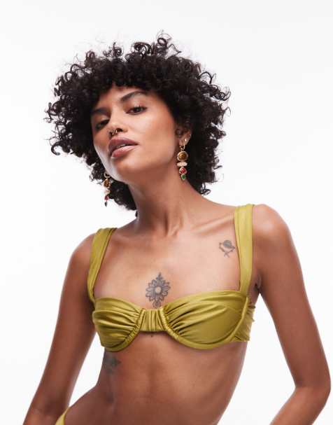 VDM underwire bikini top in pistachio green - view 1