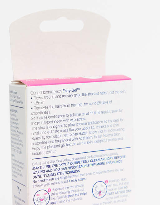 mist Variant venster Veet Wax Strips Ready To Use Face 20pk | ASOS