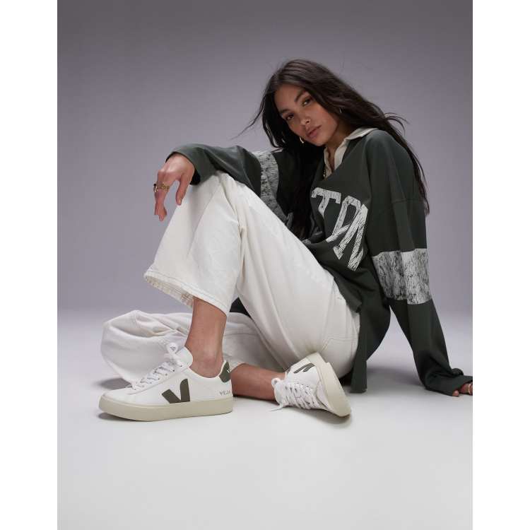 VEJA Campo Baskets Blanc et kaki ASOS