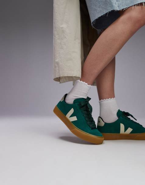 Veja - Campo Bold - Sneakers verdi scamosciate - view 1