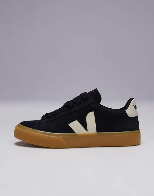 VEJA Campo bold suede trainer in black