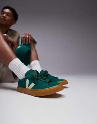 VEJA Campo bold suede trainer in green