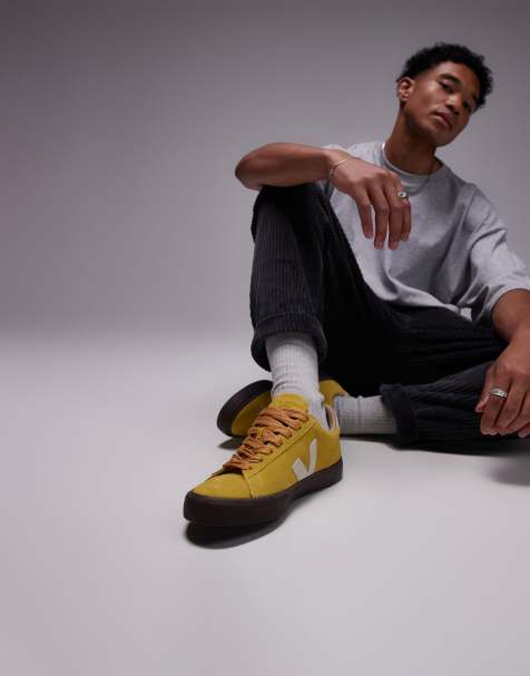 VEJA Campo bold suede trainer in yellow - view 1