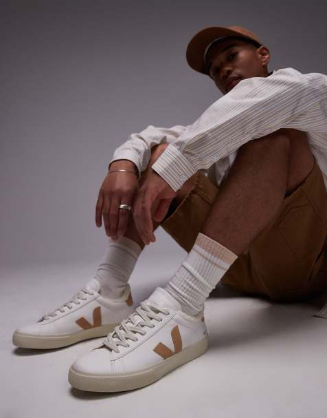 VEJA Campo fur lined trainer in white - view 1