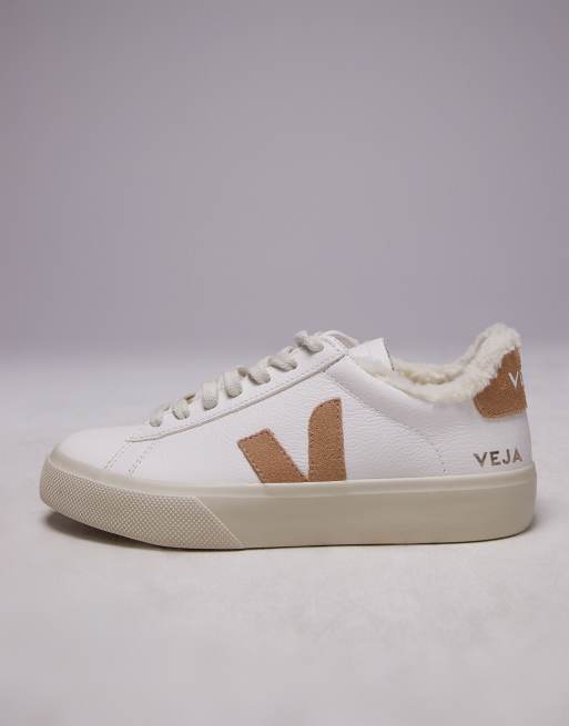 VEJA Campo fur lined trainer in white ASOS