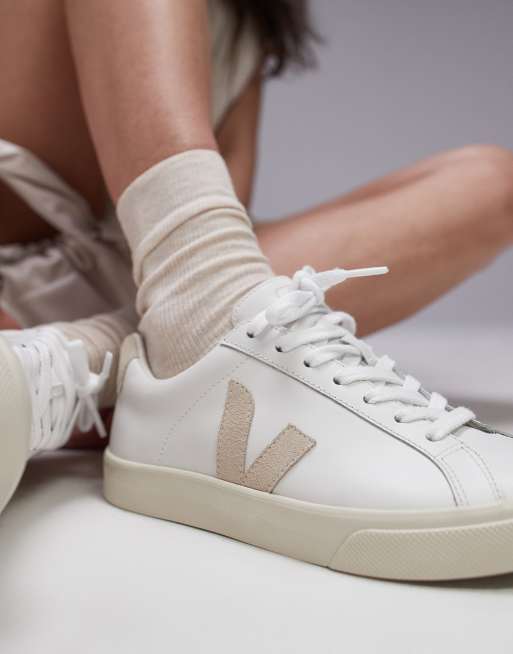 VEJA – Esplar – Białe skórzane buty sportowe z logo, 5 z 5