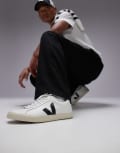 [VEJA] VEJA Esplar logo sneakers in extra white black leather 42 WHITE