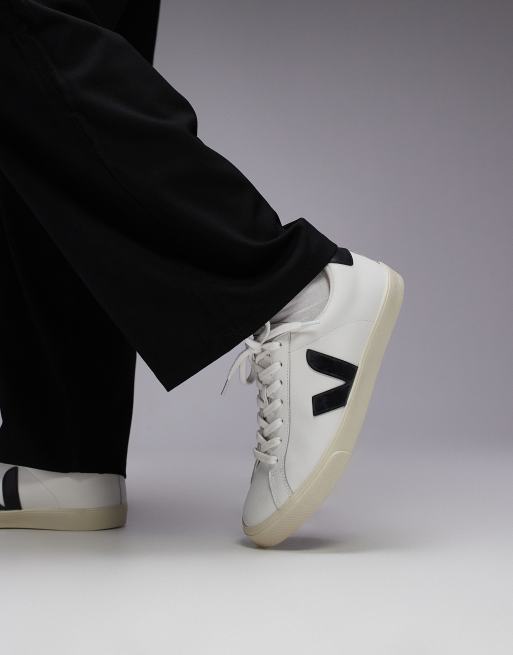 VEJA Esplar logo sneakers in extra white black leather | ASOS