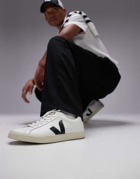 VEJA Esplar logo trainer in extra white black leather - view 1