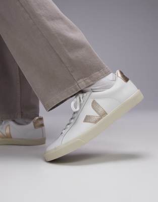  Esplar logo trainer in extra white platine leather