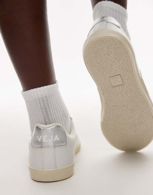 VEJA Esplar logo trainer in extra white silver ASOS
