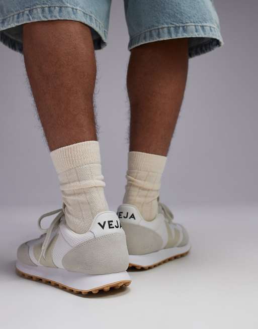 VEJA Rio Branco Baskets en daim et tulle Alveomesh Blanc