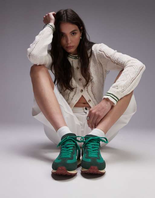 VEJA Rio Branco Baskets en daim et tulle Alveomesh Vert ASOS