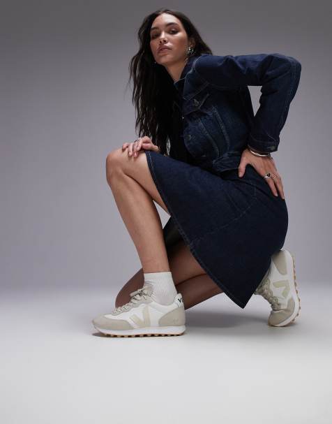 VEJA Rio Branco faux suede sneakers in white pierre natural alveomesh - view 1