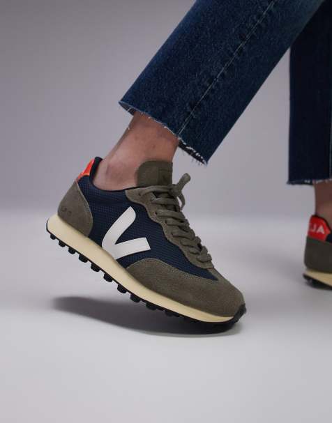 VEJA - Rio Branco - Sneakers in camoscio blu navy e grigio - view 1