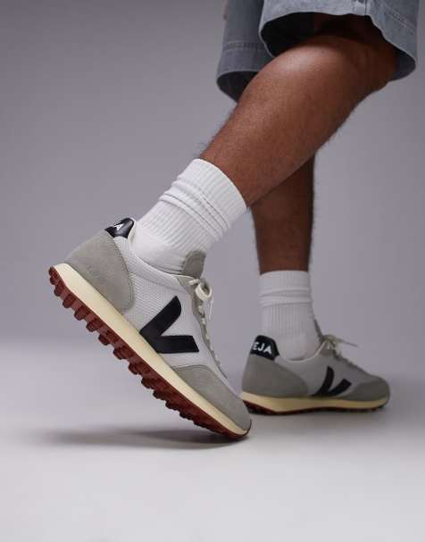 VEJA - Rio Branco - Sneakers in camoscio grigio chiaro nero - view 1
