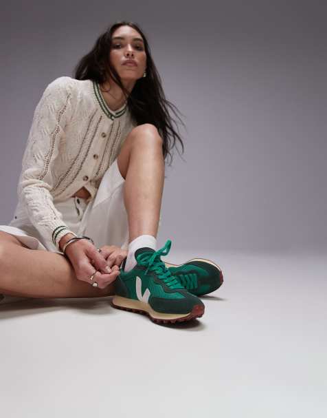 VEJA - Rio Branco - Suède sneakers in groen alveomesh - view 1