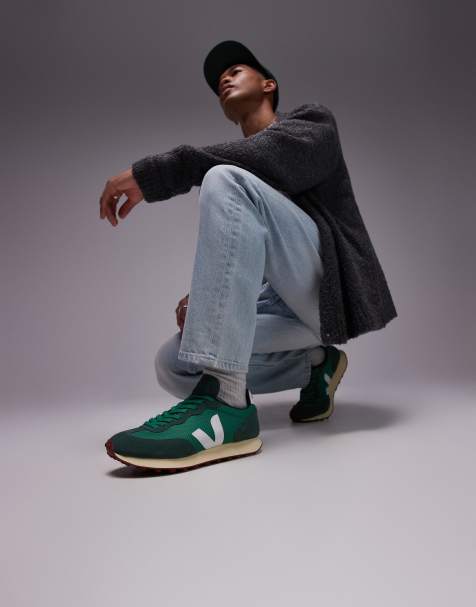 VEJA - Rio Branco - Suède sneakers in groen alveomesh - view 1