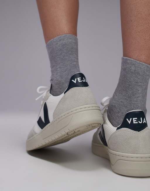 VEJA V-10 faux suede sneakers in white nautico b-mesh ASOS