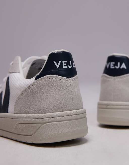 VEJA V-10 faux suede sneakers in white nautico b-mesh, 5 of 5