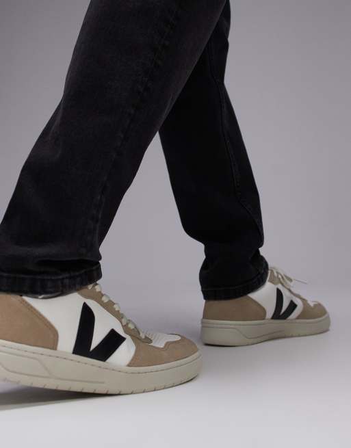 Veja V90 Review VEJA V-10 Sneakers In Extra White Black Sahara