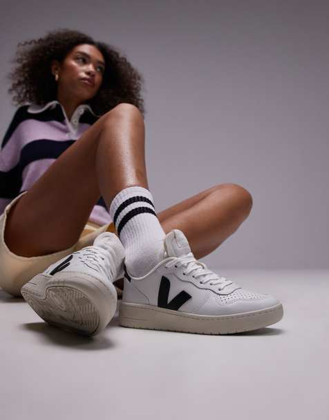 VEJA V-10 sneakers in extra white black - view 1