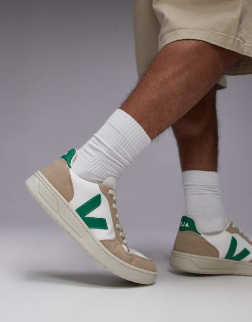 VEJA - V-10 - Sneakers in extra wit emeraude sahara chroomvrij leer, 5 van 5