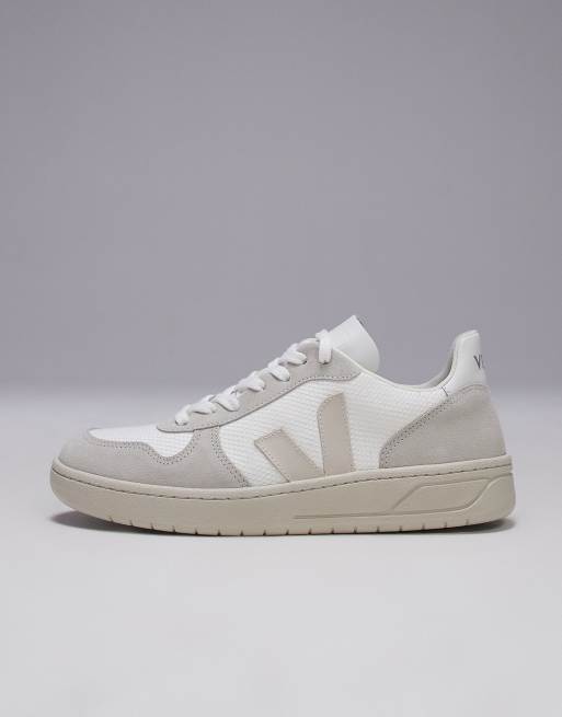 VEJA V-10 suede trainer in white natural pierre b mesh ASOS