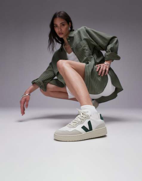 VEJA - V-90 - Baskets - Blanc et vert - view 1
