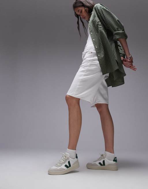 VEJA – V-90 – Sneaker in Weiß/Grün, 5 von 5