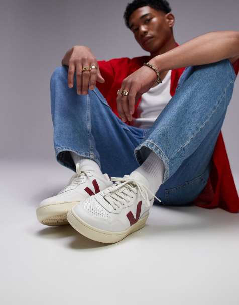 VEJA - V-90 - Sneakers bianche/rosse - view 1
