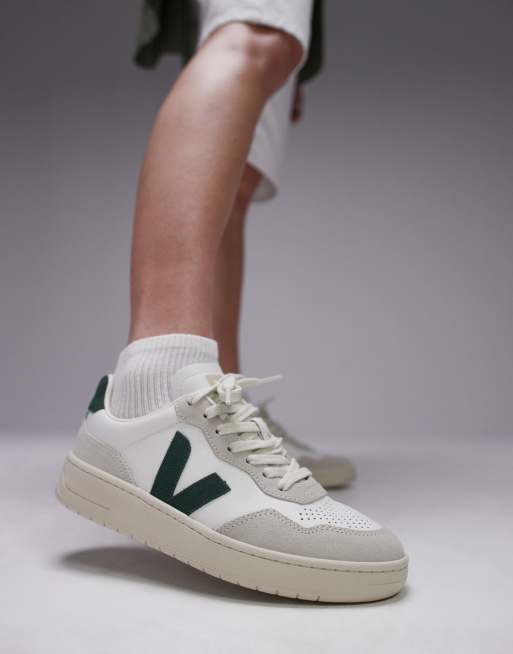 VEJA V-90 sneakers in white/green, 3 of 5