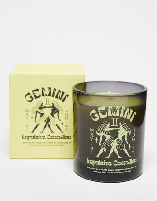 Vela negra con diseño de signo zodiacal Géminis de TYPO