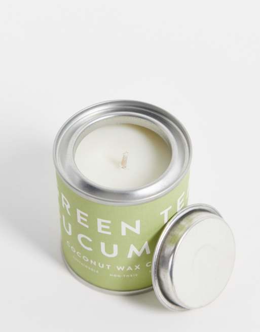 Vela pequeña de té verde y pepino con contenedor de hormigón de 84 g / 3 oz de CHICKIDEE, 3 de 4