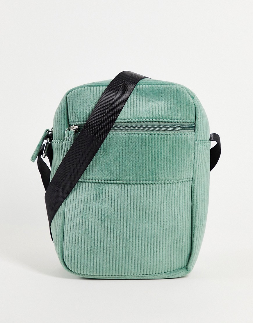 фото Вельветовая сумка через плечо зеленого цвета svnx-зеленый цвет