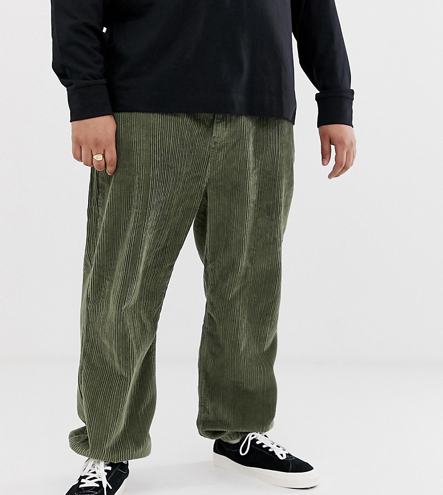 фото Вельветовые брюки с манжетами collusion plus-зеленый