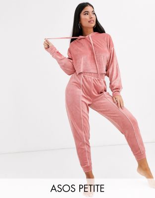 фото Велюровые джоггеры для дома asos design petite-розовый asos petite