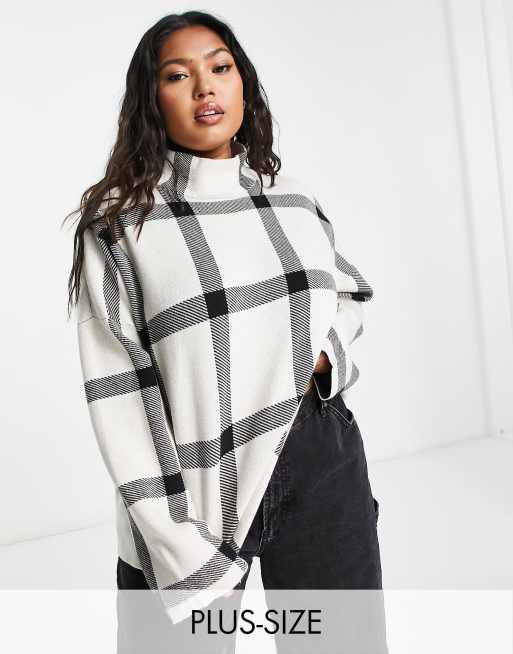 Oversized 2025 plaid sweater