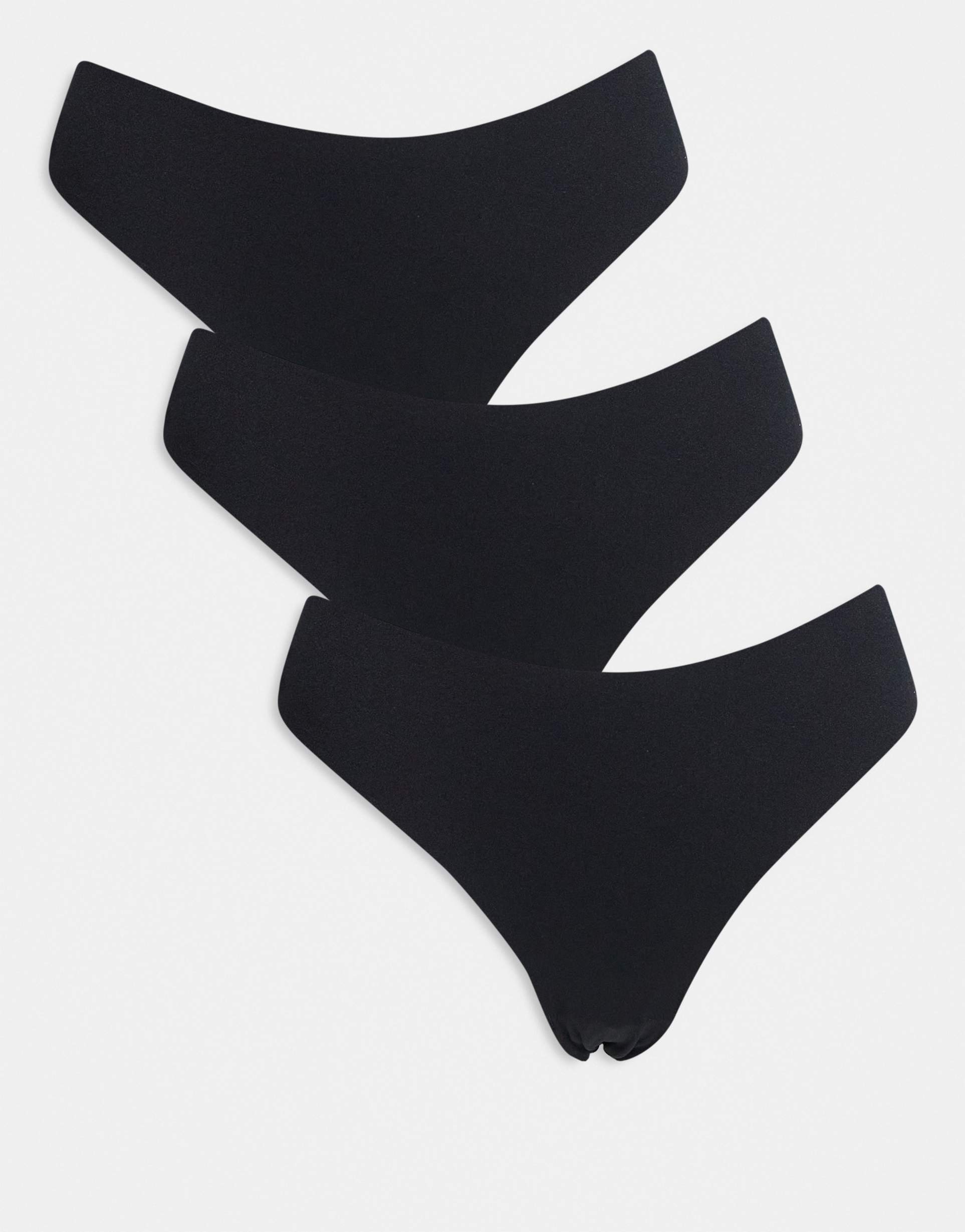 vero moda 3 pack lace briefs in black