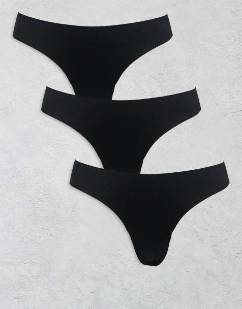 Vero Moda 3 pack thong in black