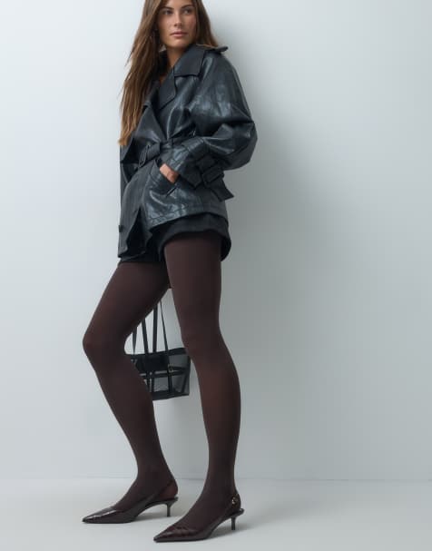 Vero Moda 90 denier strømpebukser i chokoladebrun - view 1