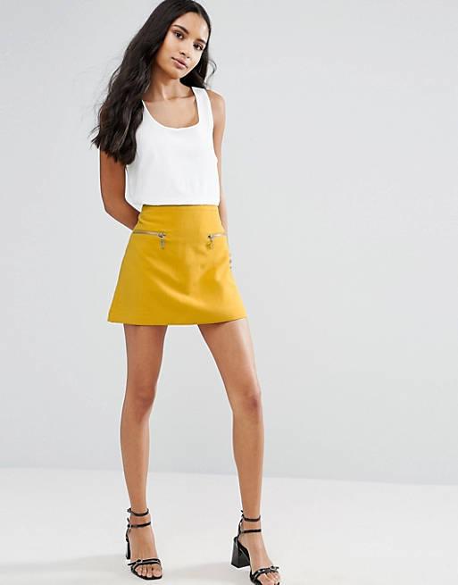Vero Moda A Line Skirt With Zip Detail