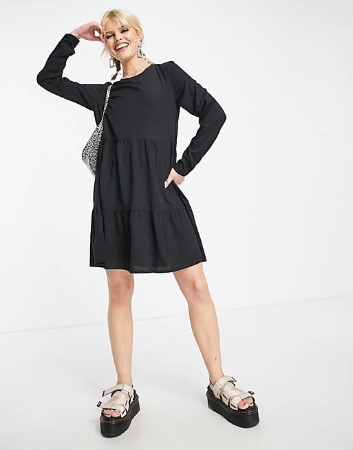 Publicatie Zeeman capsule Vero Moda - Aangerimpelde jurk met lange mouwen in zwart | ASOS