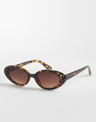 Vero Moda - Abgerundete Cat-Eye-Sonnenbrille in Schildpatt-Optik-Brown