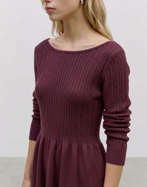 Vero Moda abito in maglia vinaccia, 4 di 5