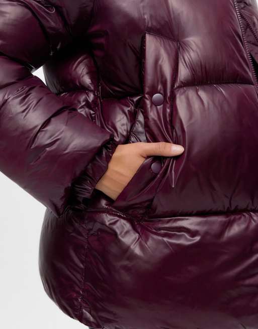 Vero Moda abrigo color vino, 4 de 5