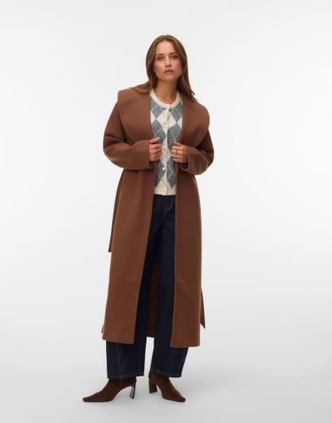 Vero Moda abrigo marrón cacao - view 1