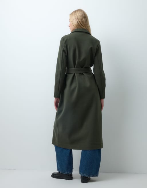 Vero Moda - abrigo midi con cinturón en verde oscuro, 4 de 4