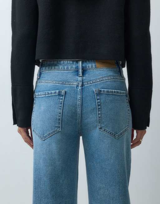 Vero Moda Allison jeans med mellemhøj talje og lige ben i lyseblå denim, 4 af 5